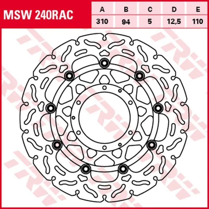 TRW ZF přední brzdový kotouč HONDA CBR 600RR 03-16, CB 1000R 08-16, CBR 1000RR FIREBLADE 04-05, CB 1300S/A/F 03-13 (310X94X5mm) WAVE ( )