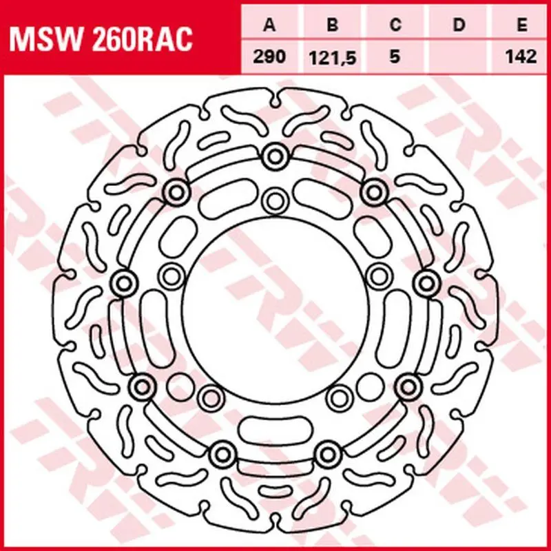 TRW ZF přední brzdový kotouč SUZUKI GSF 650 BANDIT 05-06, SFV 650 GLADIUS 09-16, SV 650 07-, (290X121X5mm) WAVE ( )