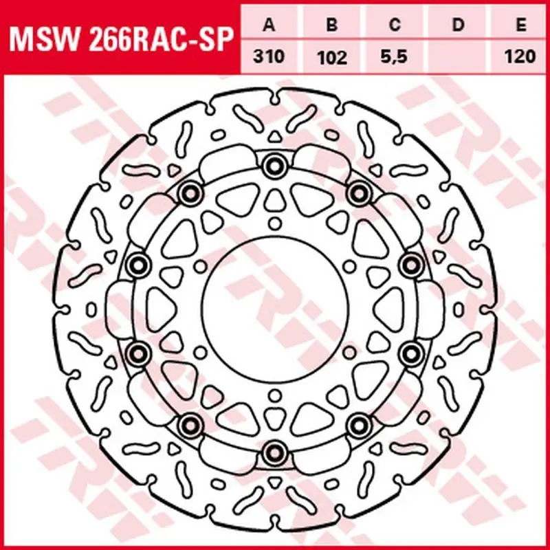 TRW ZF přední brzdový kotouč SUZUKI GSX-R 600 08-16, GSX-R 750 08-16, GSX-R 1000 07-16 (310X102X5,5mm) WAVE ( )
