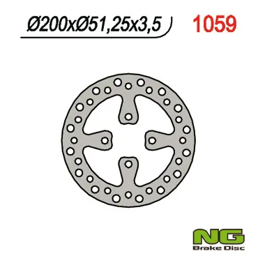 NG zadní brzdový kotouč YAMAHA YFZ 450 06-19, RAPTOR YFM 700 06-14 (200X51X3,5) (4X10,5mm) (NG zadní brzdový kotouč YAMAHA YFZ 450 06-19, RAPTOR YFM)