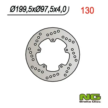 NG brzdový kotouč zadní PIAGGIO 50 / 80 / 125 / 150, MALAGUTI 50 CENTRO 97-00, DERBI ATLANTIS (200X97X4mm) (5X6,25mm) ( )