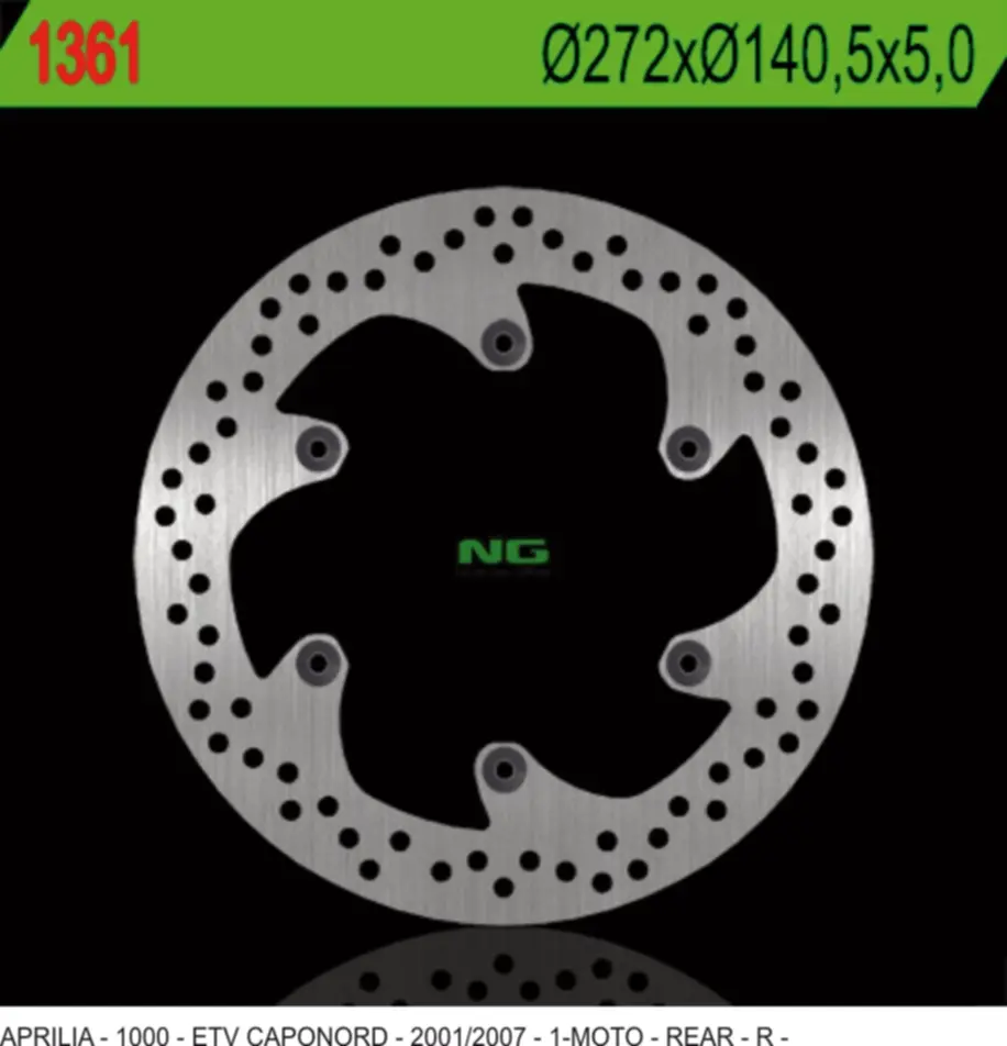 NG brzdový kotouč zadní APRILIA ETV 1000 CAPONORD 01-07 (272X140,5X5) (6X8,5mm) ( )
