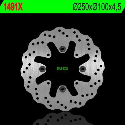 NG brzdový kotouč zadní KAWASAKI 650 VULCAN 15 (250X100X4,5) (4X10,5mm) (220X112X4) WAVE ( )