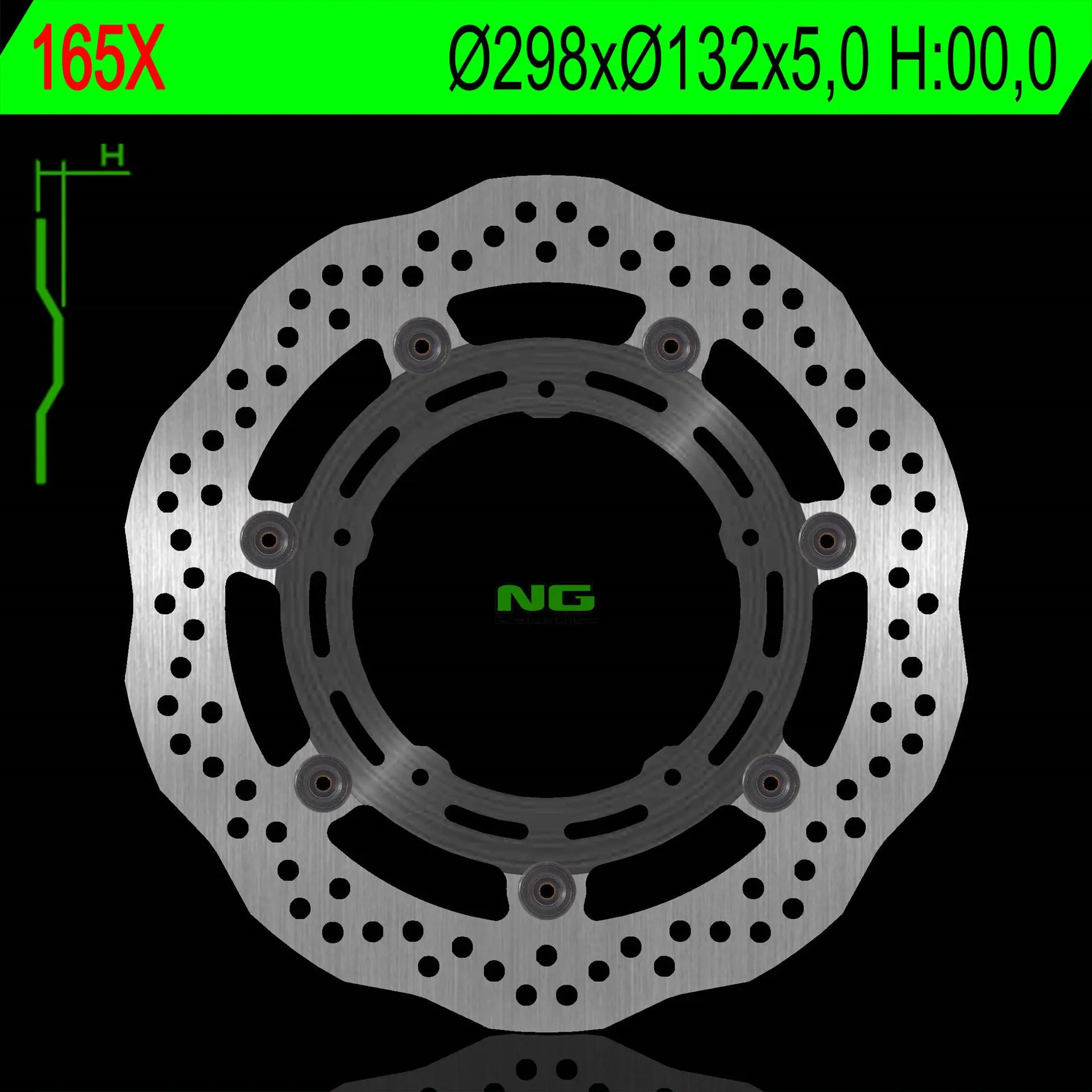 NG přední brzdový kotouč YAMAHA MT-03, MT 09, XS R 900, XV 1900, XV1700, R6 03-04, R3,R25 (298X132X5,0mm) (5X8,5mm) ( )