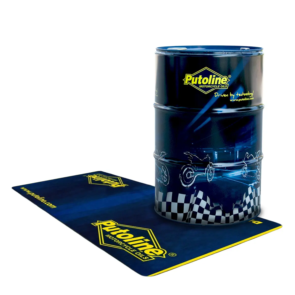 PUTOLINE AKCE motorový olej 4T 100% syntetický N-TECH® PRO R+ 15W50 60L (sud 60L) (AKC) + PIT MAT - podložka pod motocykl ekologická / servisní (95 x