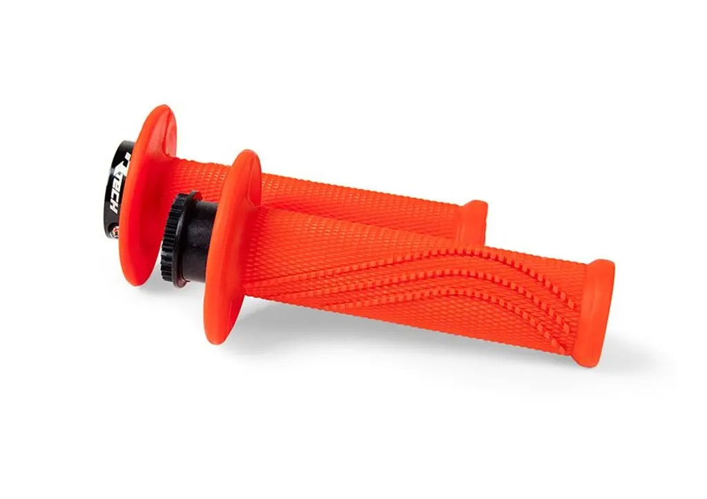 RACETECH (RTECH) gripy R20 LOCK-ON (22+25mm) barva oranžová NEON + 8 adaptérů plynové rukojeti ( )