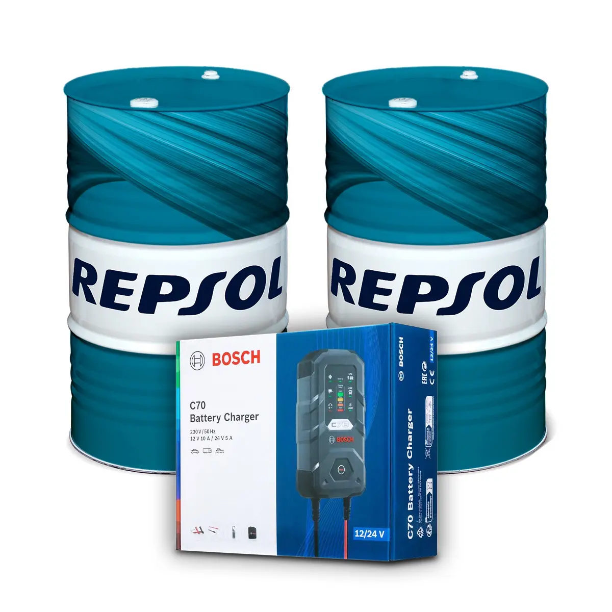 REPSOL motorový olej 4T SMARTER SYNTHETIC 10W40 sud 60L MA2 syntetický x2 + usměrňovač BOSCH ( )