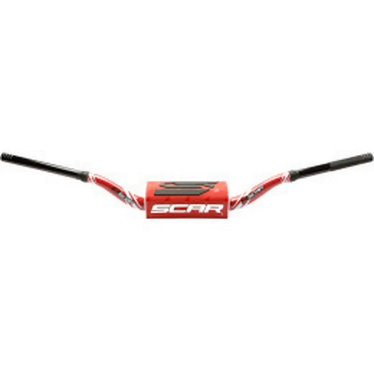 SCAR RACING řidítka 28,6mm model VILLOPOTO/STEWART barva červená/černá chránič barva červená/černá ( )