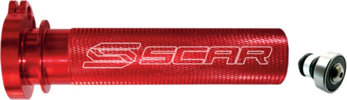 SCAR závodní plynová rukojeť hliníková s ložiskem KAWASAKI KX 250 19-25 KX 450 19-25, SUZUKI RMZ 250 04-06 RMZ 450 05-25, YAMAHA YZ / YZF barva