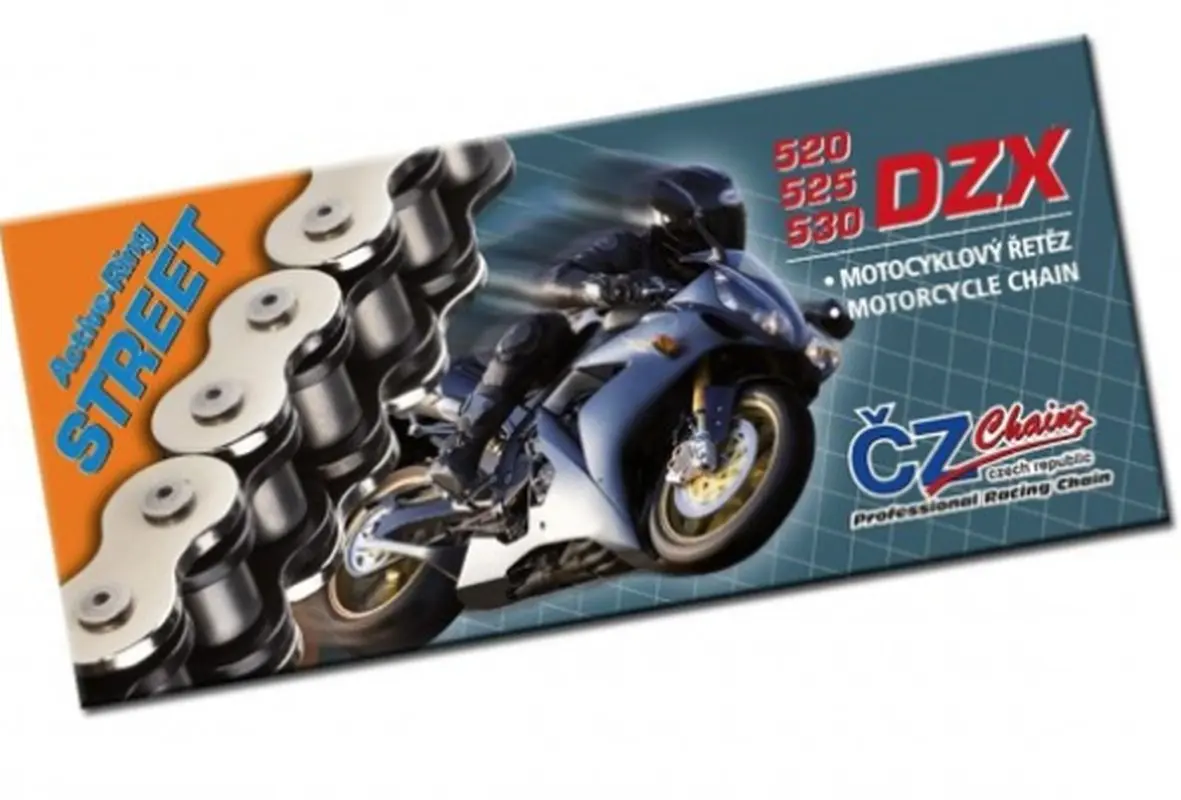 CZ hnací řetěz 530 DZX (102 článků) ACTIVE RING (X-RING) chrom do 1200 ccm + spojka ( )