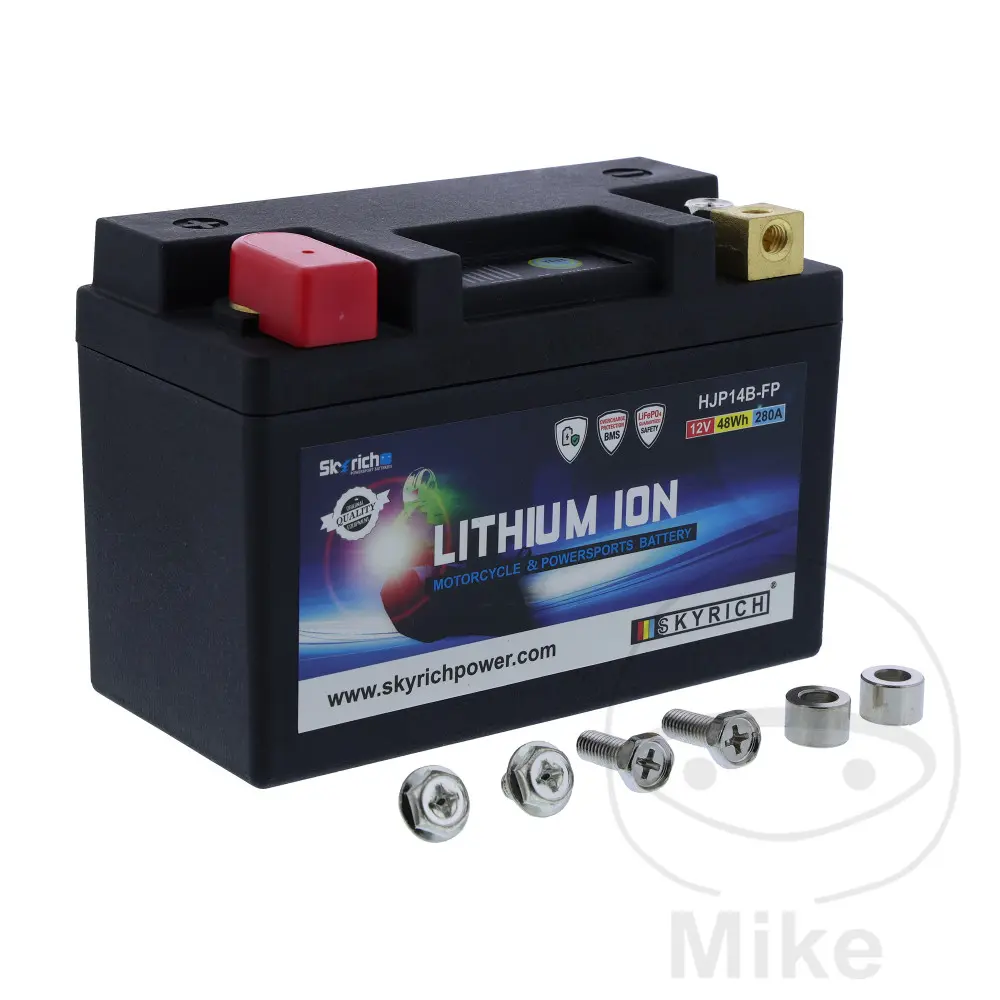 Skyrich motocyklový akumulátor LTM14B SKY Lithium-iontová s ukazatelem a ochranou proti přebíjení ADLY/HER CHEE/HERKULES CROSSROAD 220 SENTINEL 06-10,