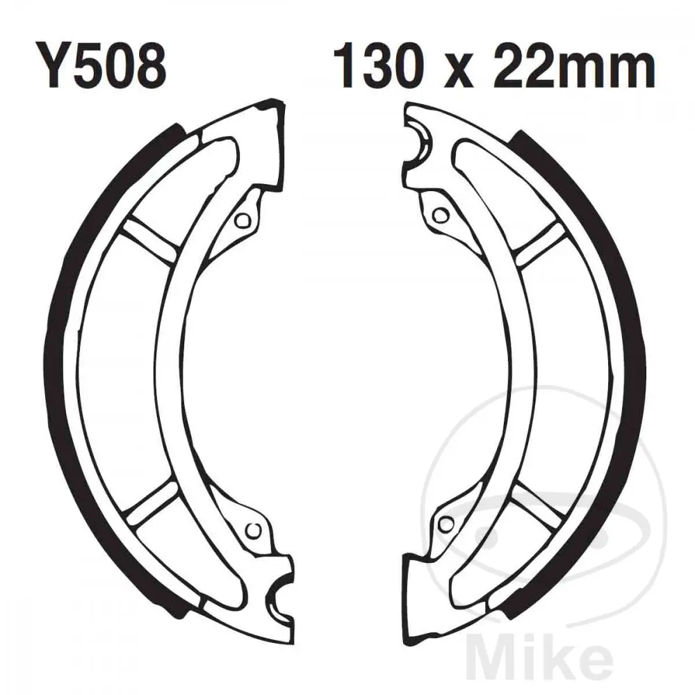 EBC brzdové čelisti s pružinou rýhované EBC rýhované YAMAHA TT 600 K 83-84, YZ 125 80-84, YZ 250 2T 80-84, YZ 465 80-81, YZ 490 82-84 ( )