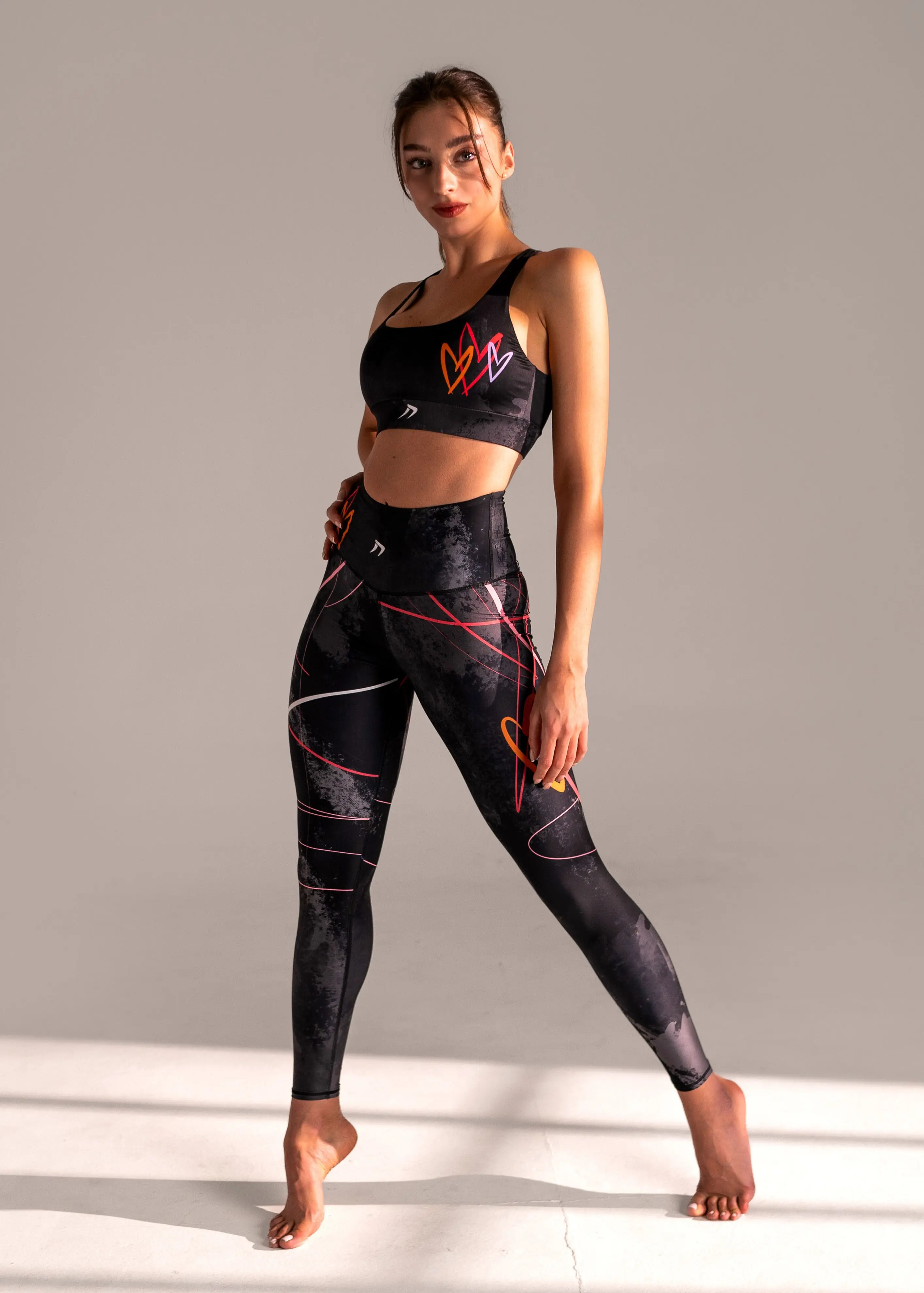 Sportovní pestré legíny s vysokým pasem KFIT® Alte,