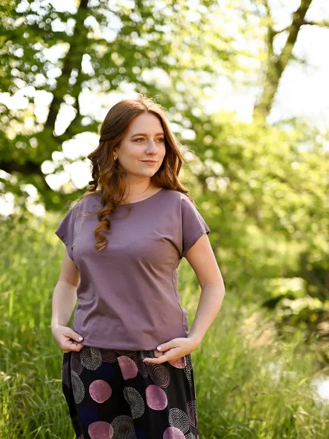 Evona Dámské bavlněné tričko KERA 609 hnědé