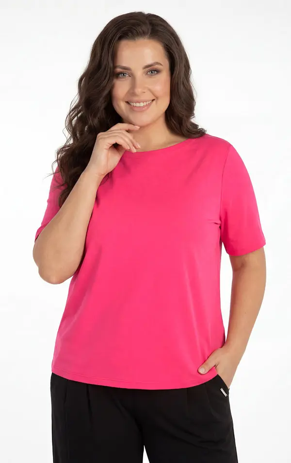 Dámské triko LITEX pro plnoštíhlé PLUS SIZE růžové Barva: jahodová, Velikost: