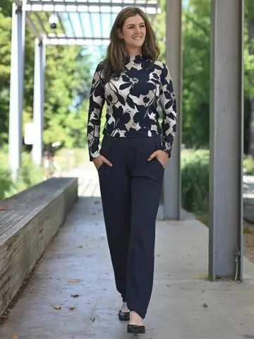 Evona Dámské elastické kalhoty TABO 034 tmavě modré
