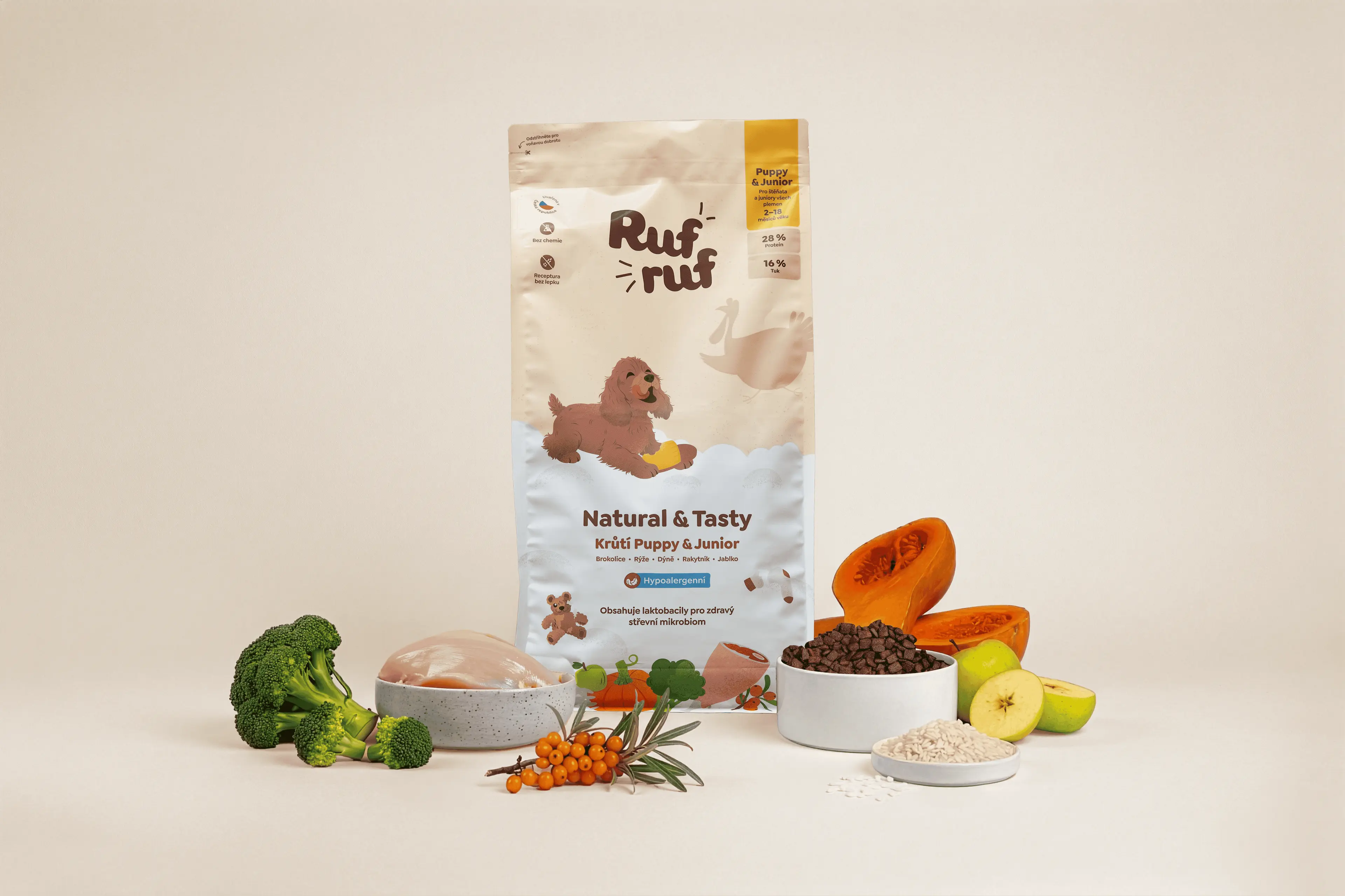 Rufruf Krůta s rýží a probiotiky Puppy & Junior 6 kg