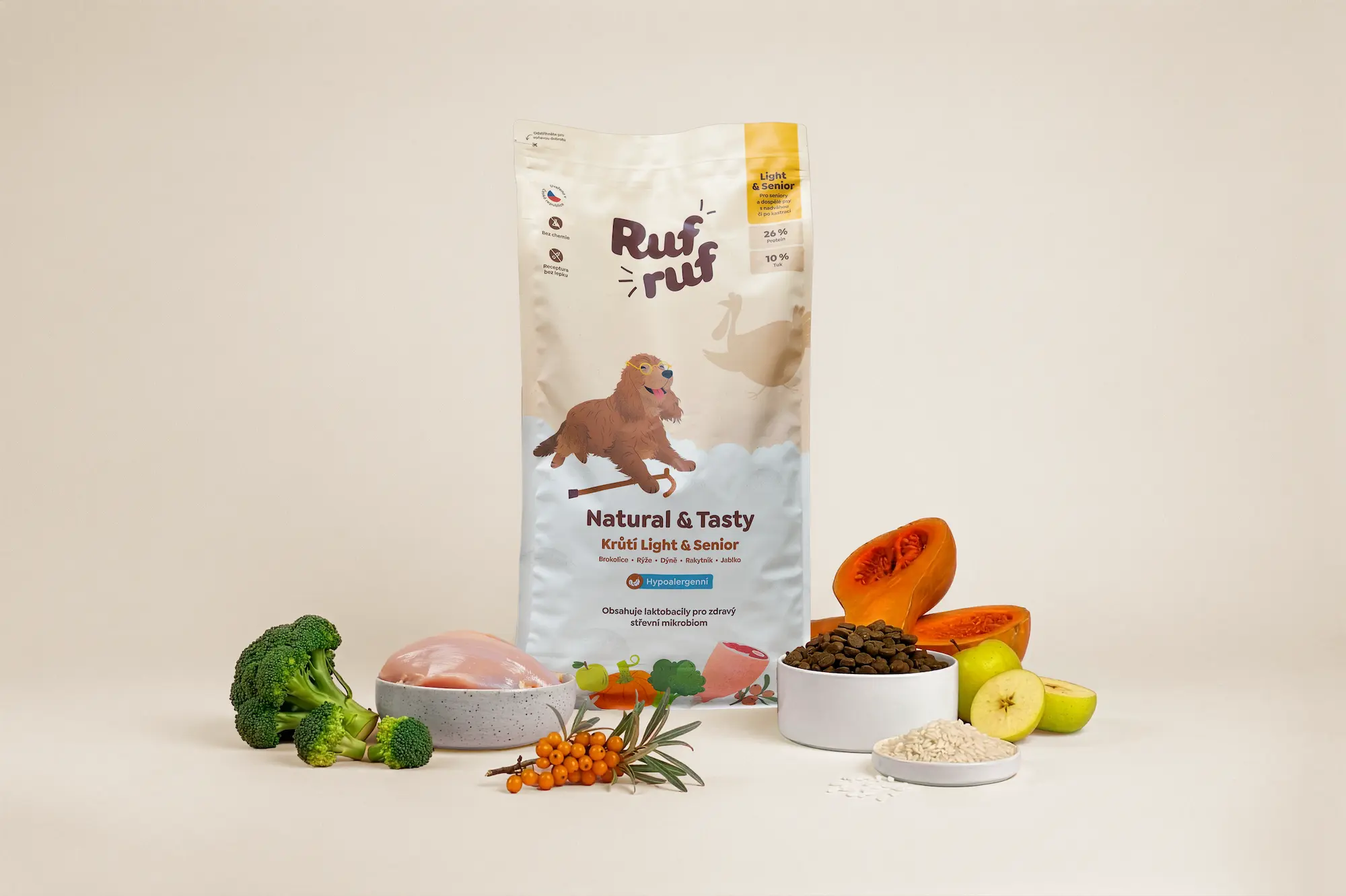 Rufruf Krůta s rýží a probiotiky Light & Senior 2 kg