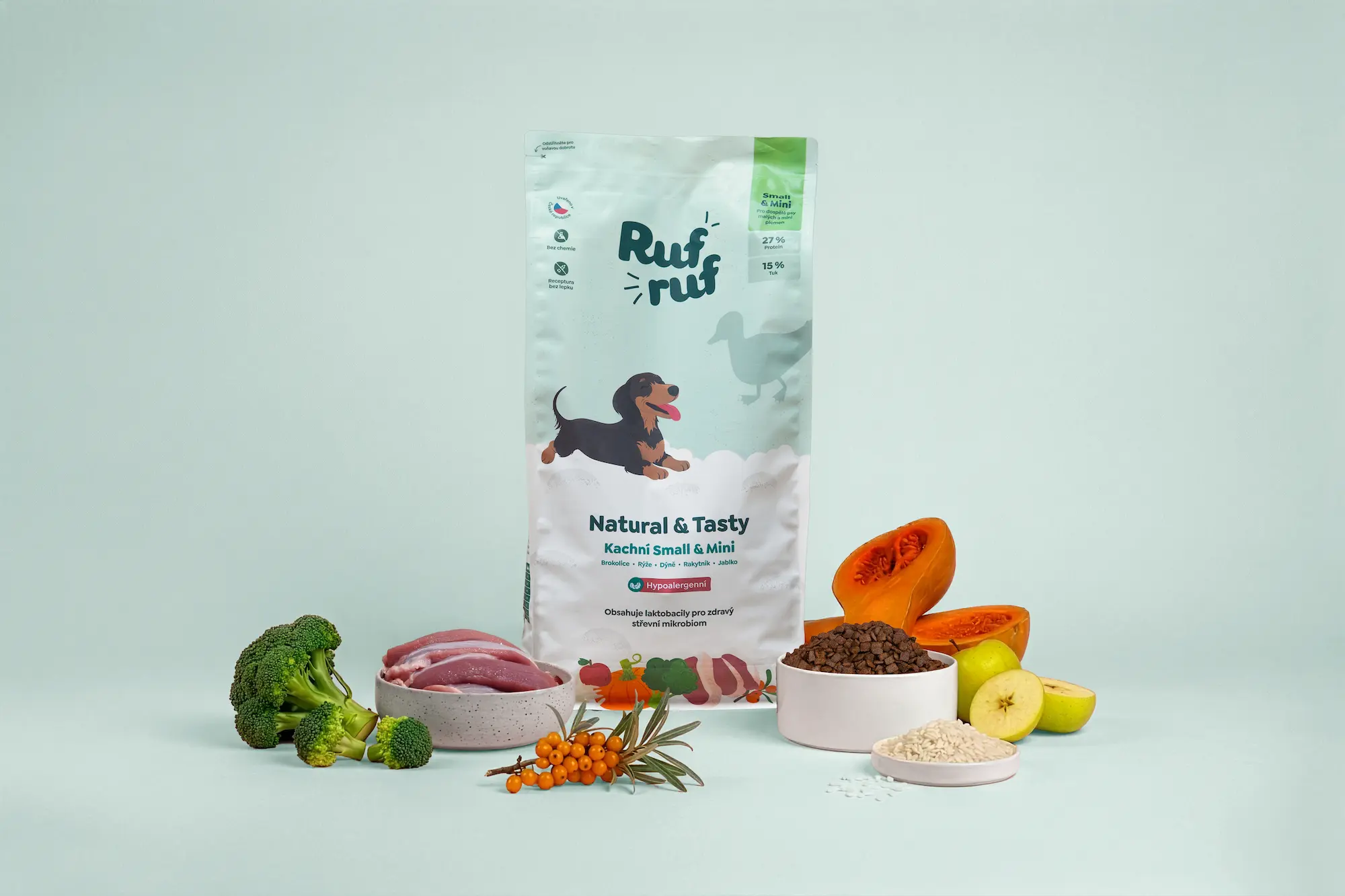 Rufruf Kachna s rýží a probiotiky Small & Mini 12 kg