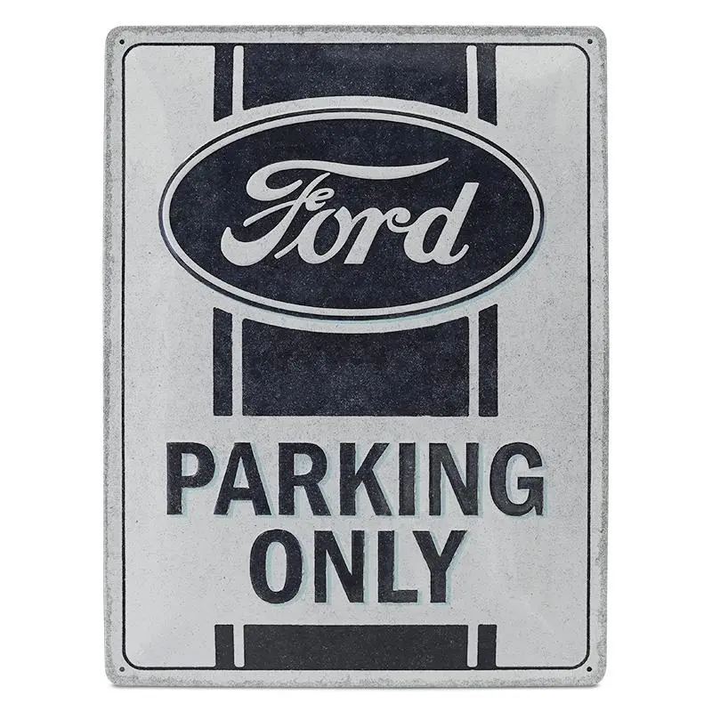 Plechová značka Ford Parking Only - bílá