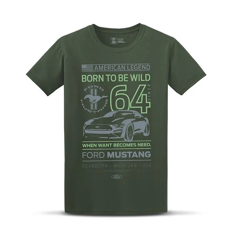 Tričko Ford Mustang Born the wild zelená