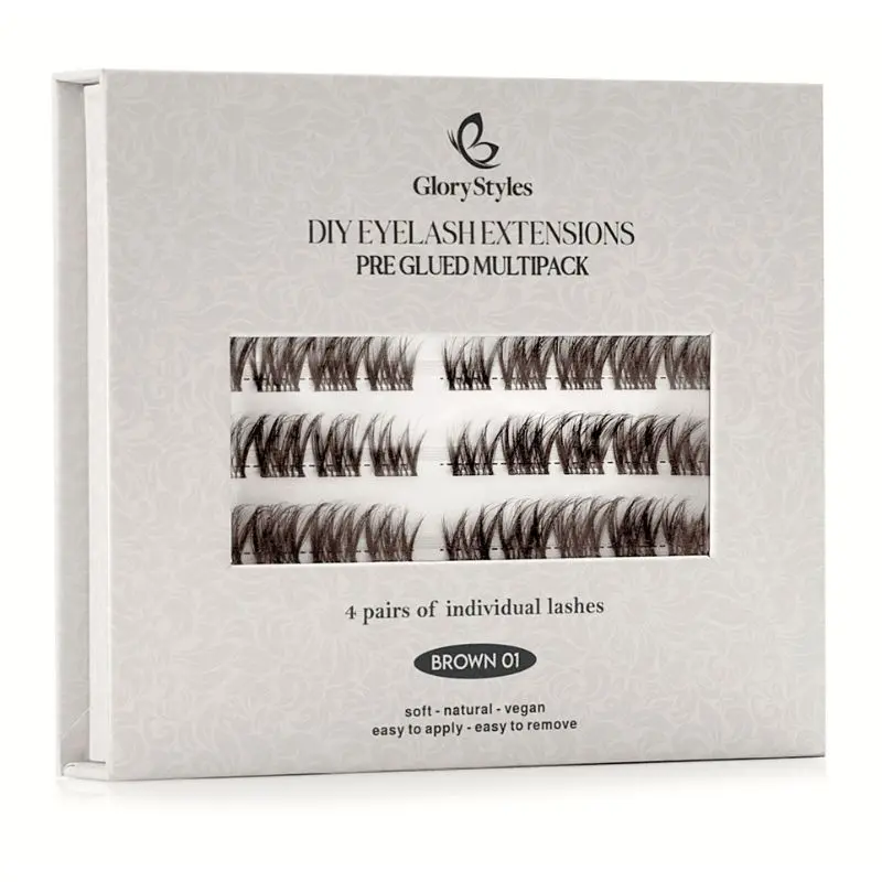 GloryStyles Samolepící segmentové řasy BROWN 01