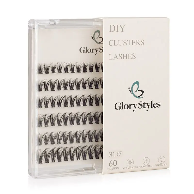 GloryStyles Samolepící segmentové řasy Invisible Band N137 krátké (8 - 14 mm)