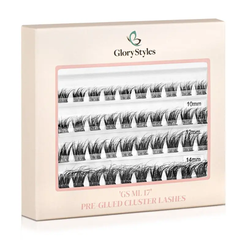 GloryStyles Samolepící segmentové řasy GS ML 17 dlouhé (10 - 16 mm)