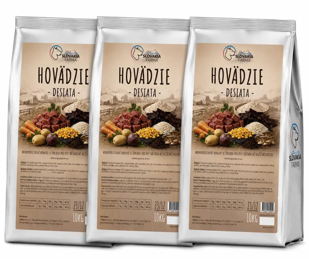Slovakia Farma Premium Hovädzie 23/12 – výhodné balení 3× 10 kg