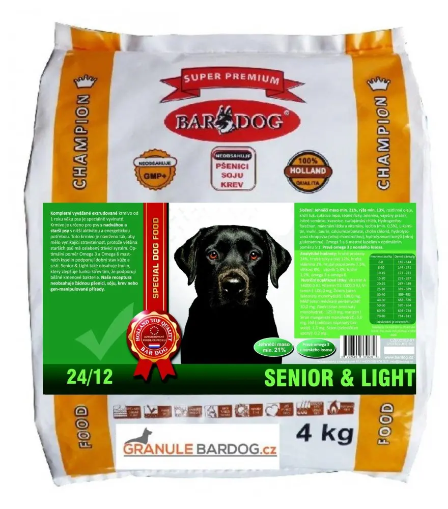 Bardog Super prémiové granule Senior light 24/12