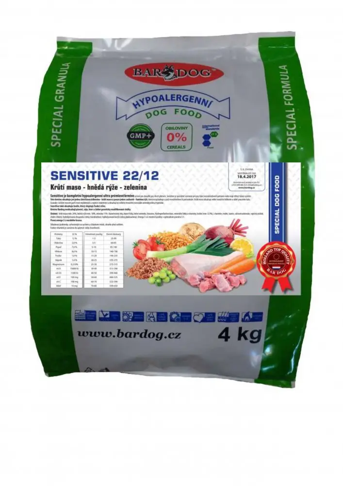 Granule Bardog Hypoalergenní granule Sensitive 22/12 - 4 kg