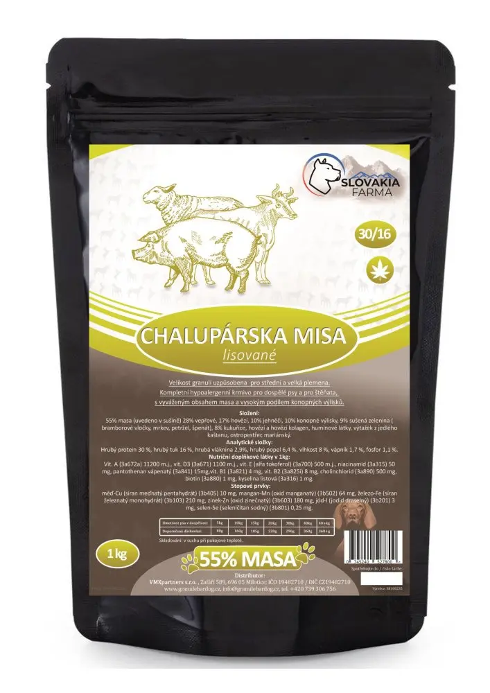 Lisované hypoalergenní Granule Slovakia Farma - Chalupárská misa 30/18 - 1 kg