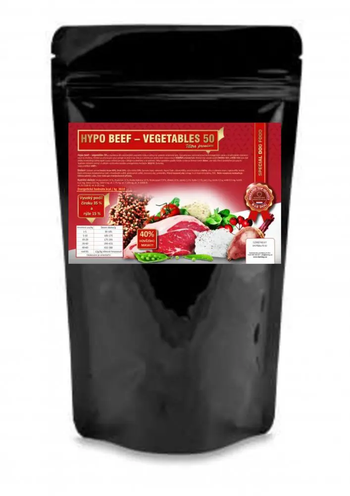 Granule Bardog Lisované granule za studena HYPO BEEF – VEGETABLES 50 -