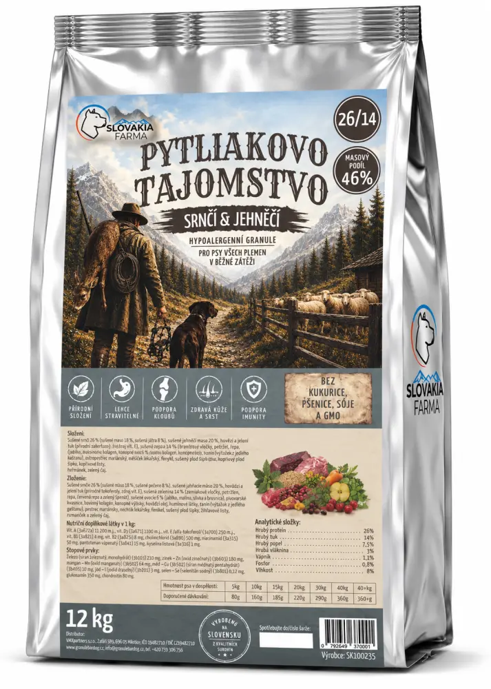 Hypoalergenní Granule SlovakiaFarma Pytliakovo tajomstvo 26/14 -12 kg