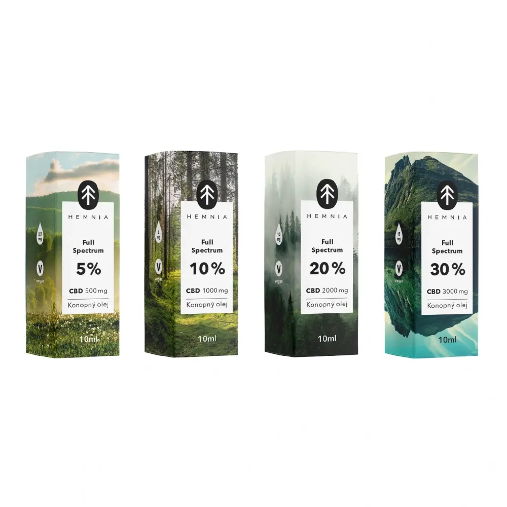 Sada plnospektrálních konopných olejů CBD (5-30 %) - 6500 mg