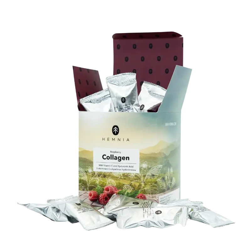 Malinový kolagenový nápoj s kyselinou hyaluronovou, 6000 mg kolagenu, 30 sáčků