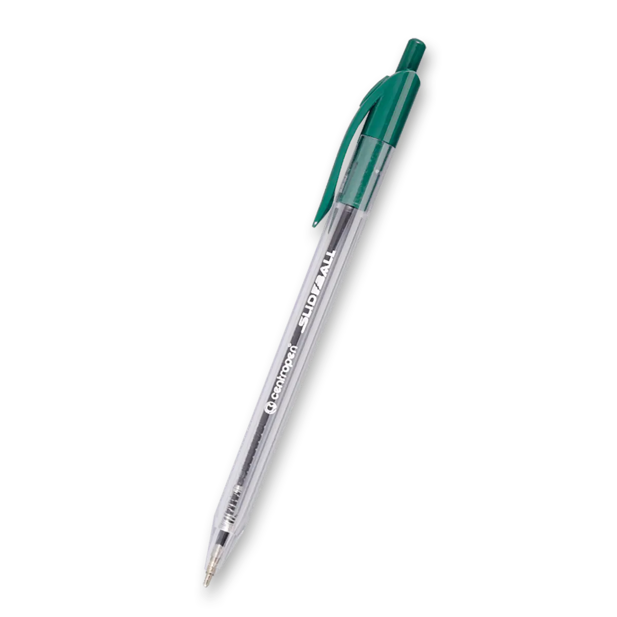 Kuličkové pero Centropen Slide ball 2225 plast 0,3mm zelené tělo čiré