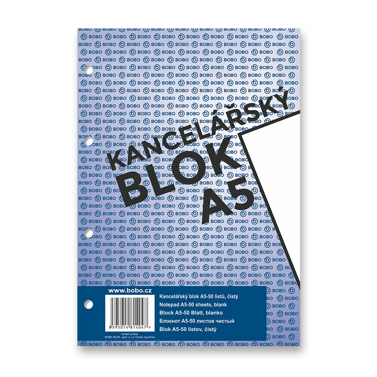 Bobo blok - lepený blok, děrovaný - A5, 50 l., čistý