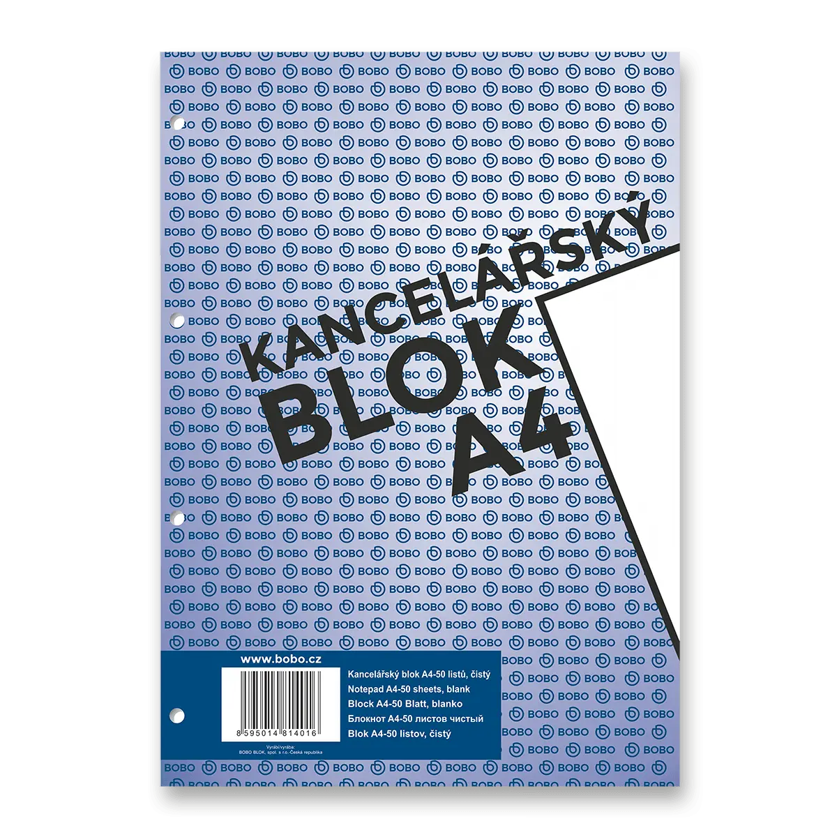 Bobo blok - lepený blok, děrovaný - A4, 50 l., čistý
