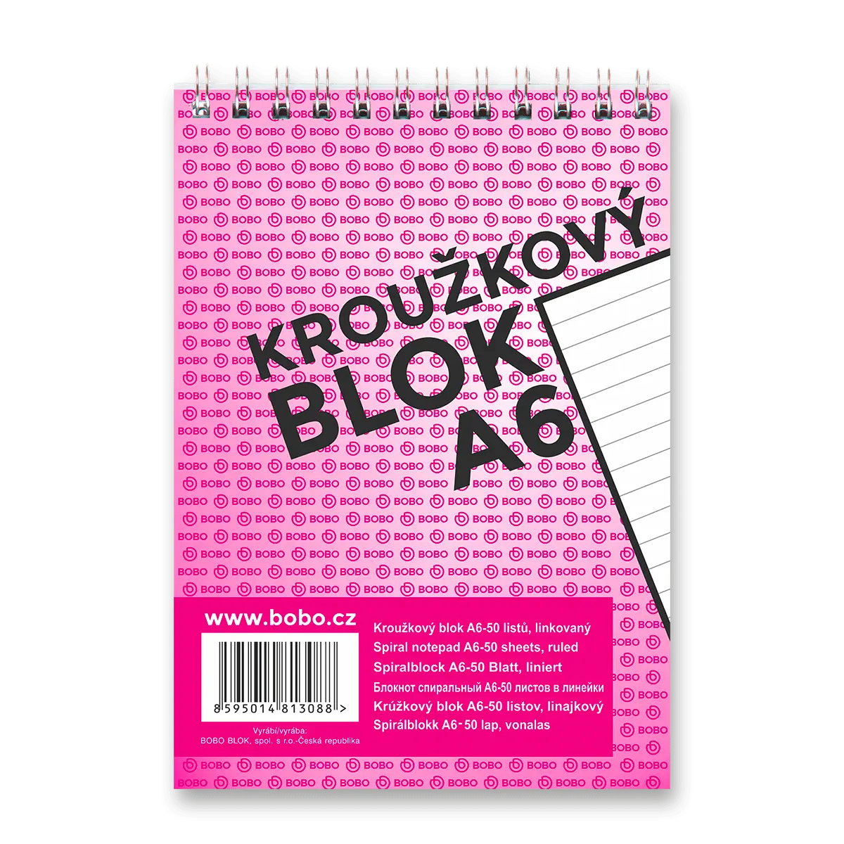 Bobo blok - kroužkový blok - A6, 50 l., linkovaný