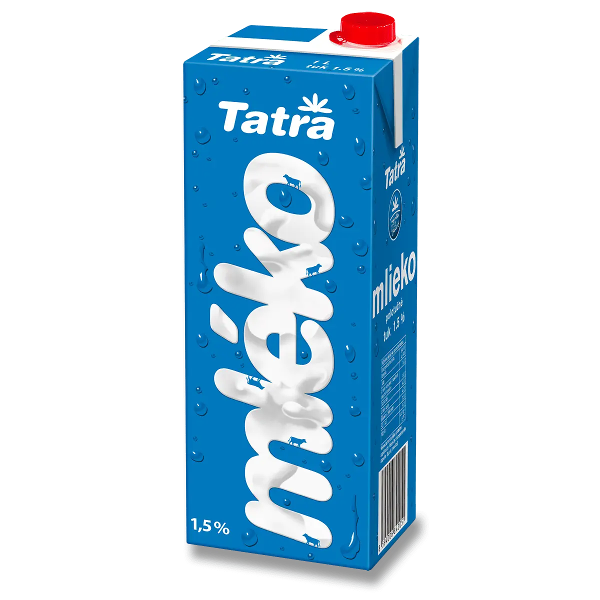 Mléko trvanlivé Tatra - polotučné 1,5%, s uzávěrem, 1 l