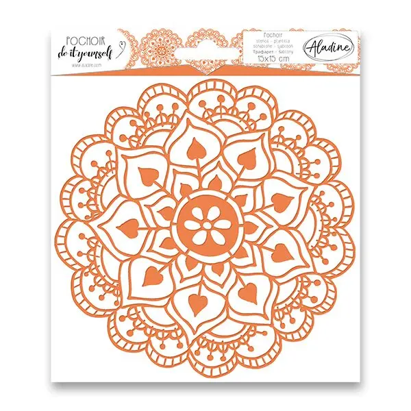 Aladine - plastová šablona - Mandala - 15 x 15 cm