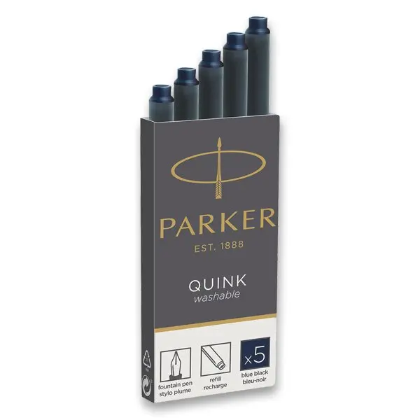 Inkoustové bombičky Parker modročerné washable