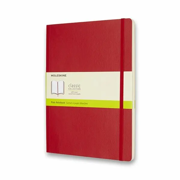 Zápisník Moleskine - měkké desky XL, čistý, červený