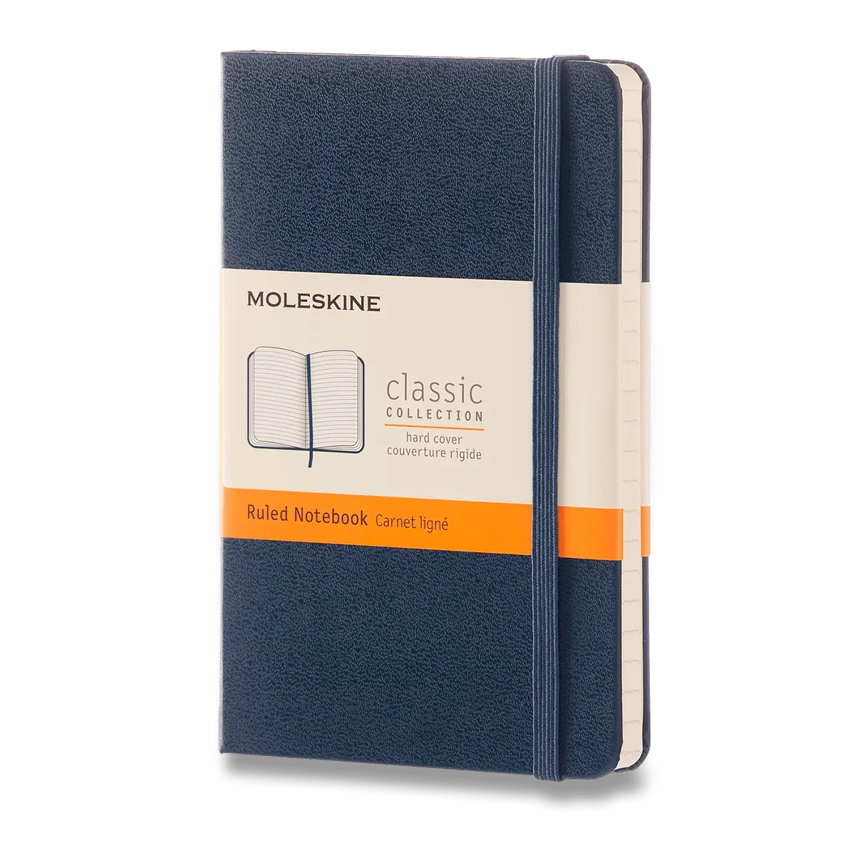 Moleskine - zápisník v tvrdých deskách - vel. S, 9 × 14 cm, linkovaný, modrý
