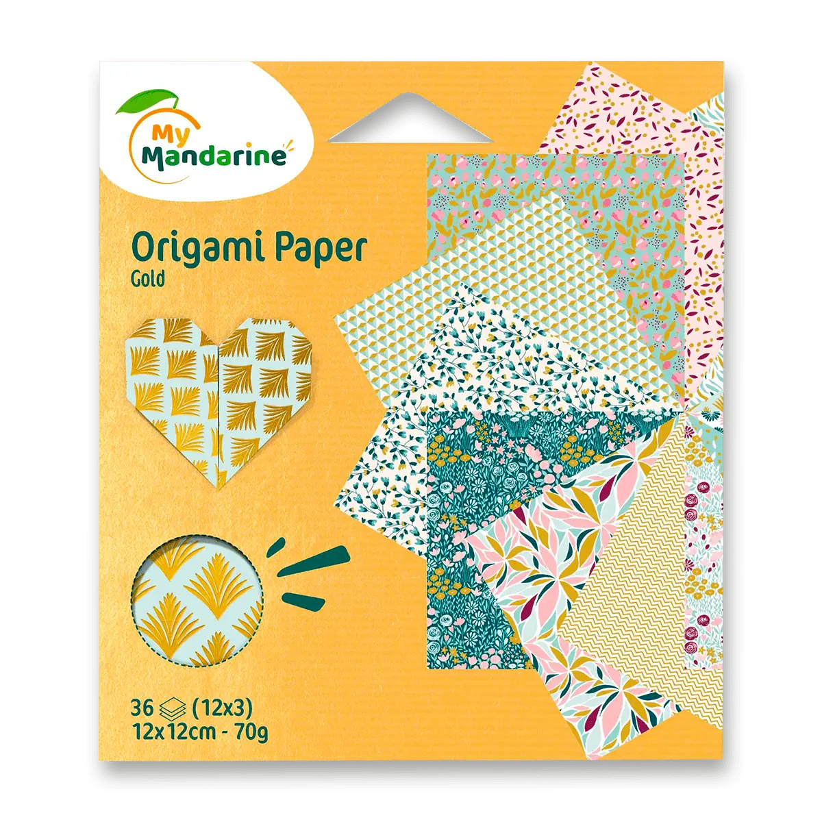 Avenue Mandarine Origami Gold - sada papírů - 36 listů