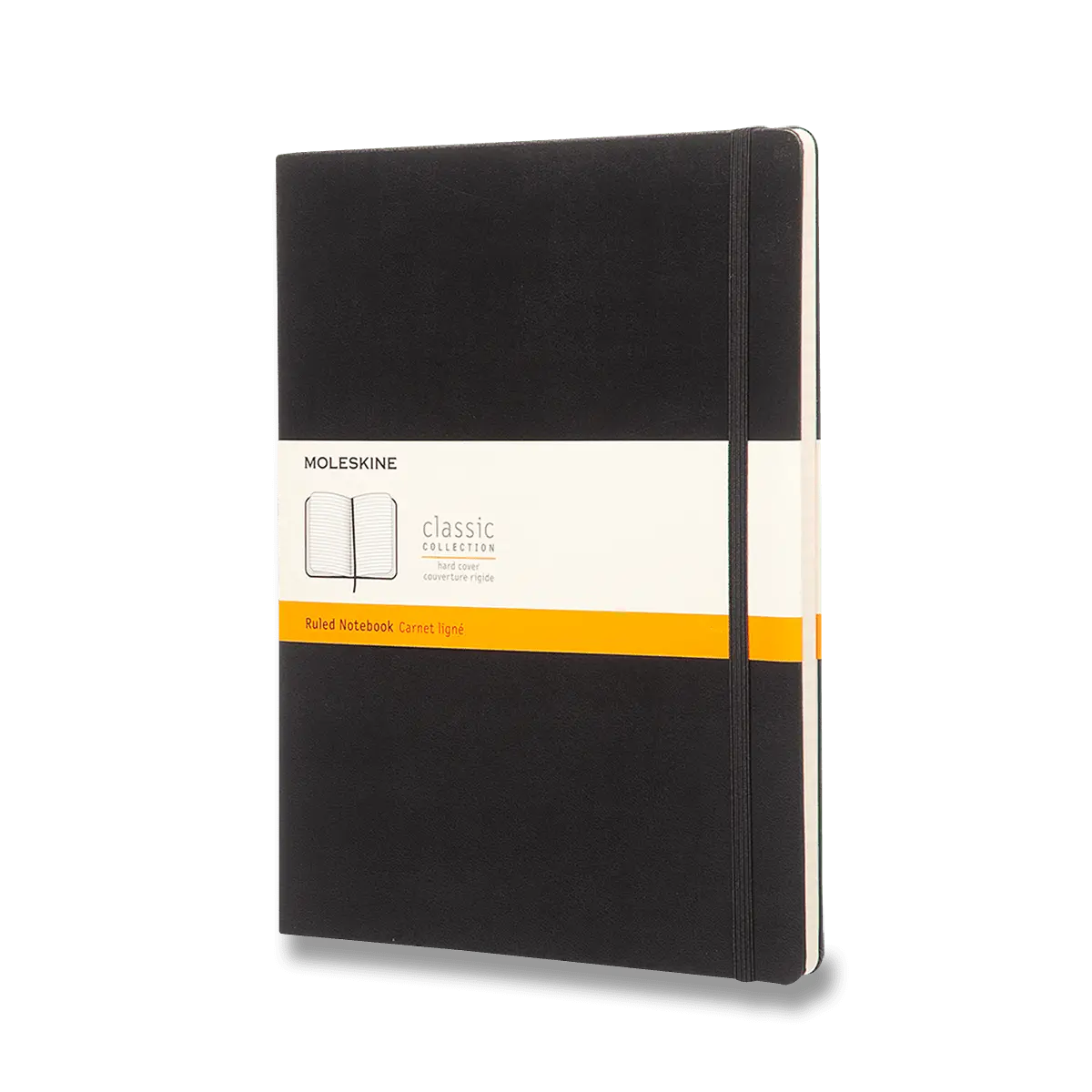 Moleskine - zápisník v tvrdých deskách - vel. XL, 19 × 25 cm, linkovaný, černý