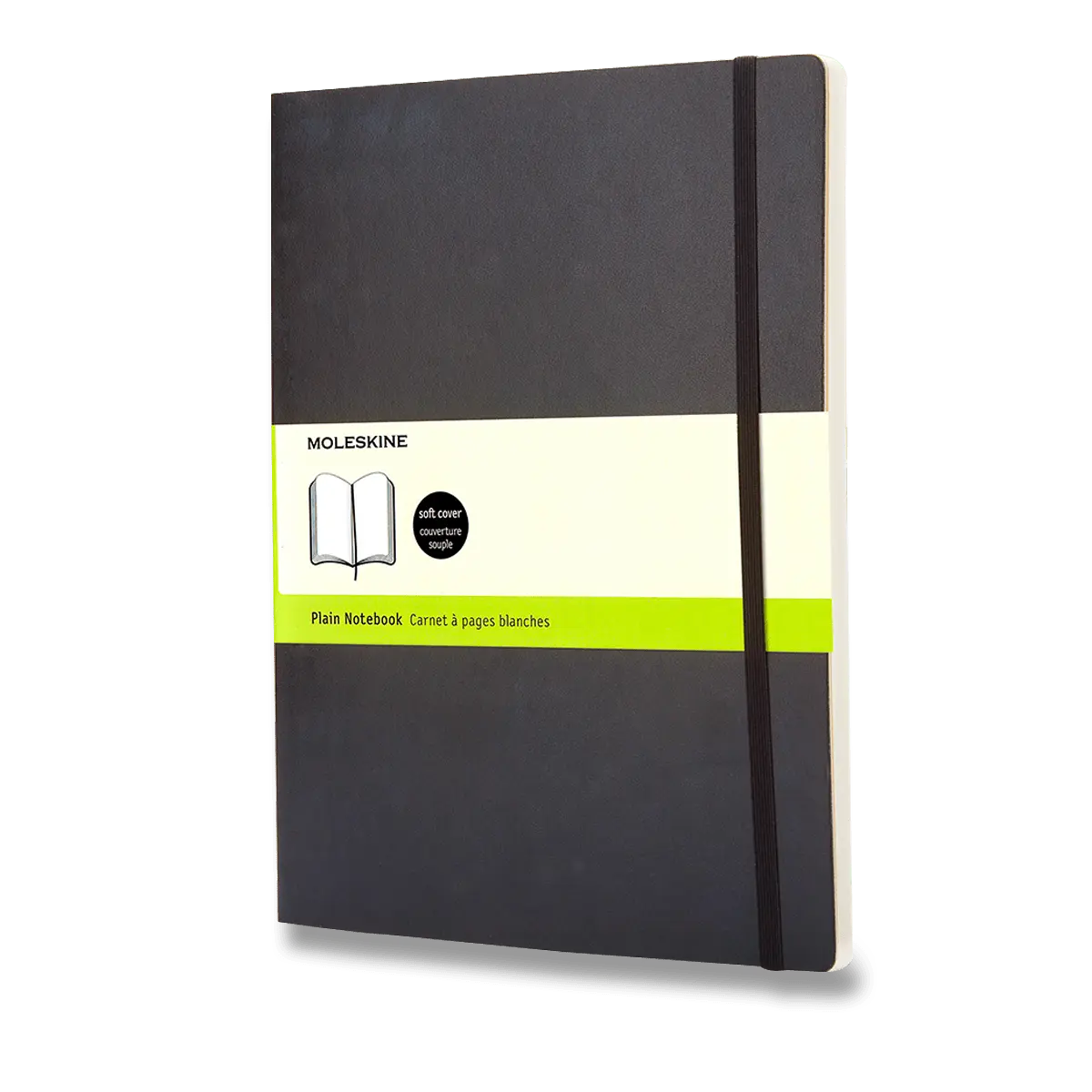Moleskine - zápisník v měkkých deskách - 19 x 25 cm, čistý, černý