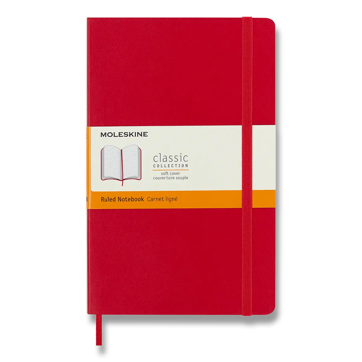 Moleskine - zápisník v měkkých deskách - vel. L, 13 × 21 cm, linkovaný,