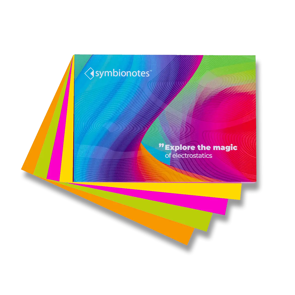 Symbionotes  - elektrostatický poznámkový bloček - 70 x 100 mm, 100 listů, 4 barvy